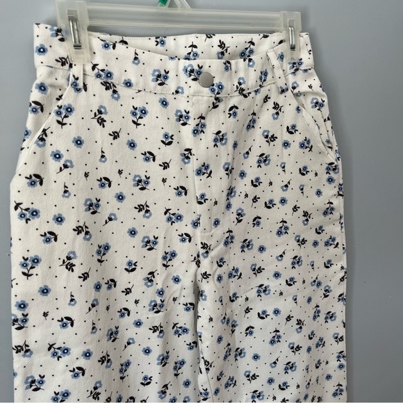 Lulus Everyday Personality Ivory Floral Print Twill High Rise Pants Size S NWT - Picture 7 of 16